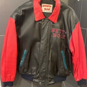 Men’s medium leather “Betty Boop” jacket.